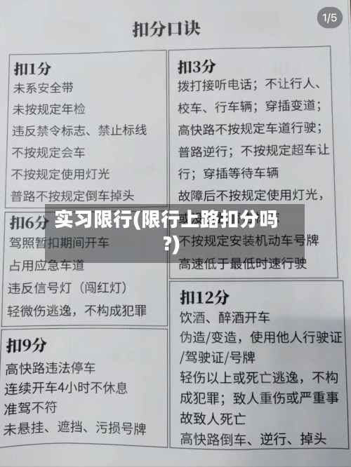 实习限行(限行上路扣分吗?)