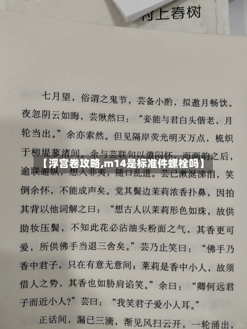 【浮宫卷攻略,m14是标准件螺栓吗】-第1张图片